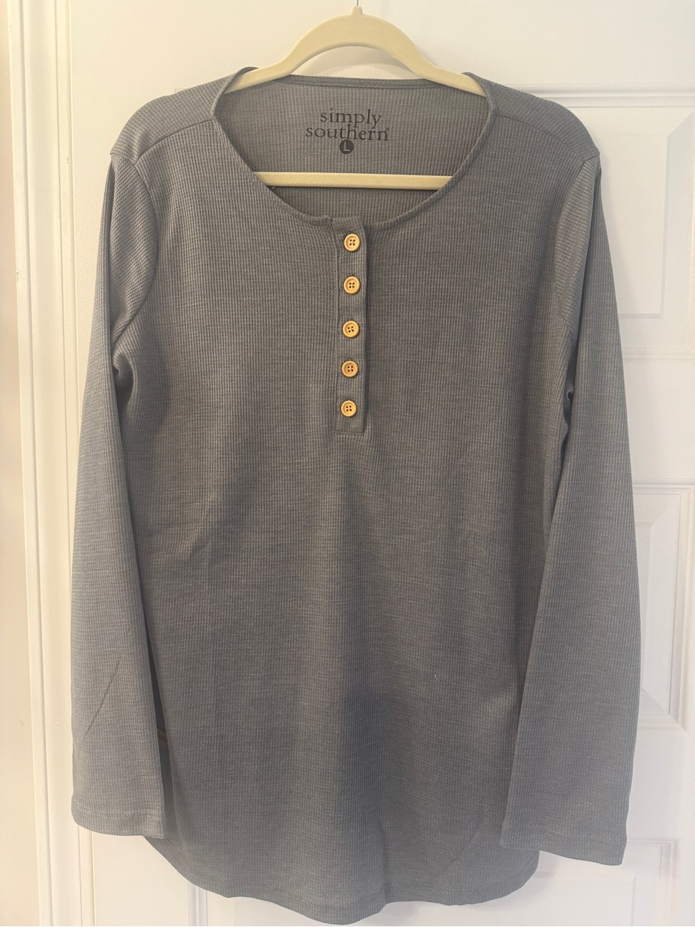 NWT Simply Southern Long Sleeve Waffle-knit Top